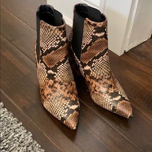 Snake print booties